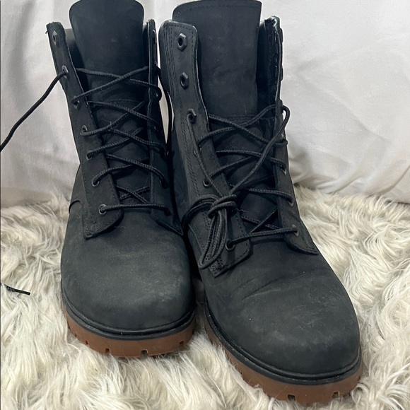 Timberland Women's Black and Brown Combat Boots - Picture 2 of 7